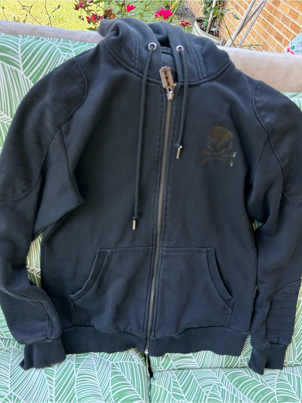 Philipp Plein Biker-Style Skull Zip-Up Hoodie